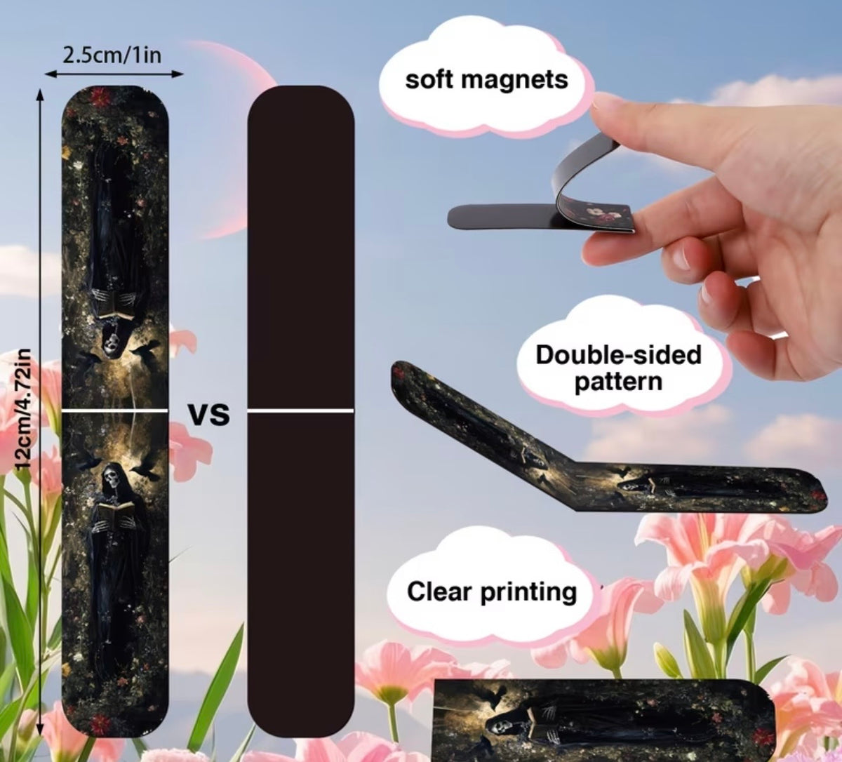 Dark Academia Magnetic Bookmark Set