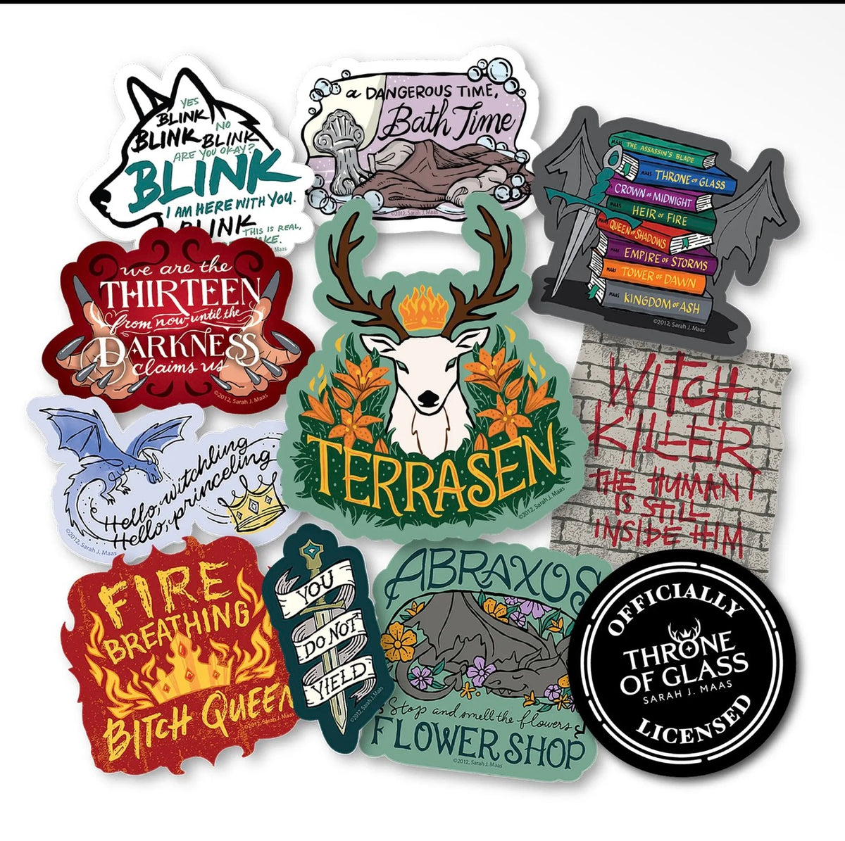 Throne of Glass Decals Set of 10