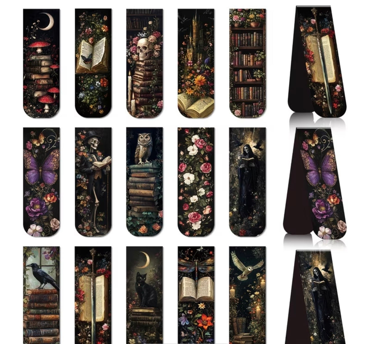 Dark Academia Magnetic Bookmark Set