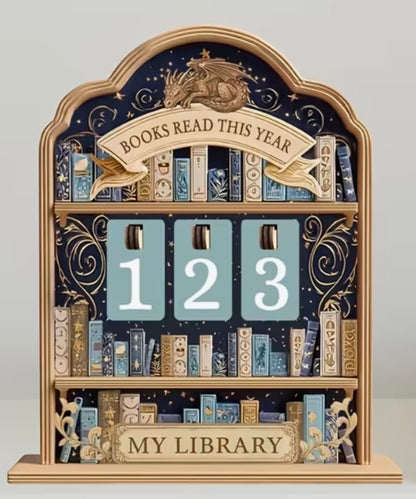 Wooden Book Reading Tracker