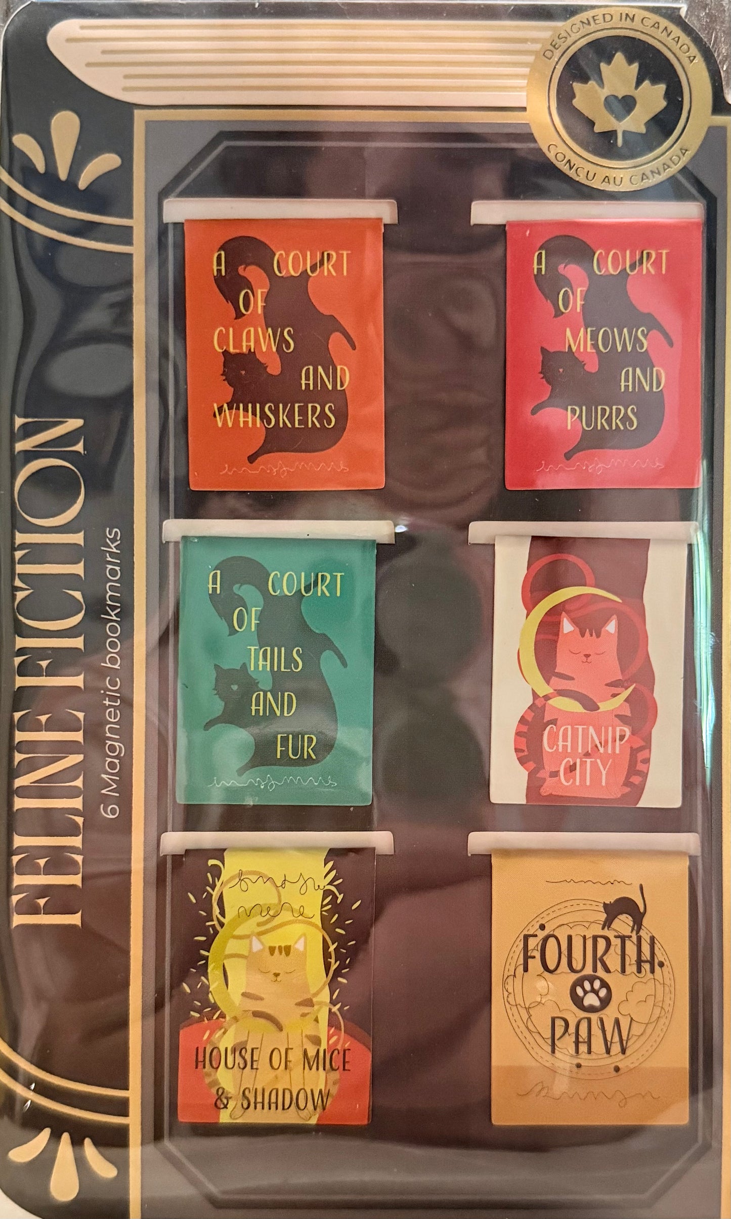 Feline Fiction Magnetic Bookmark Set